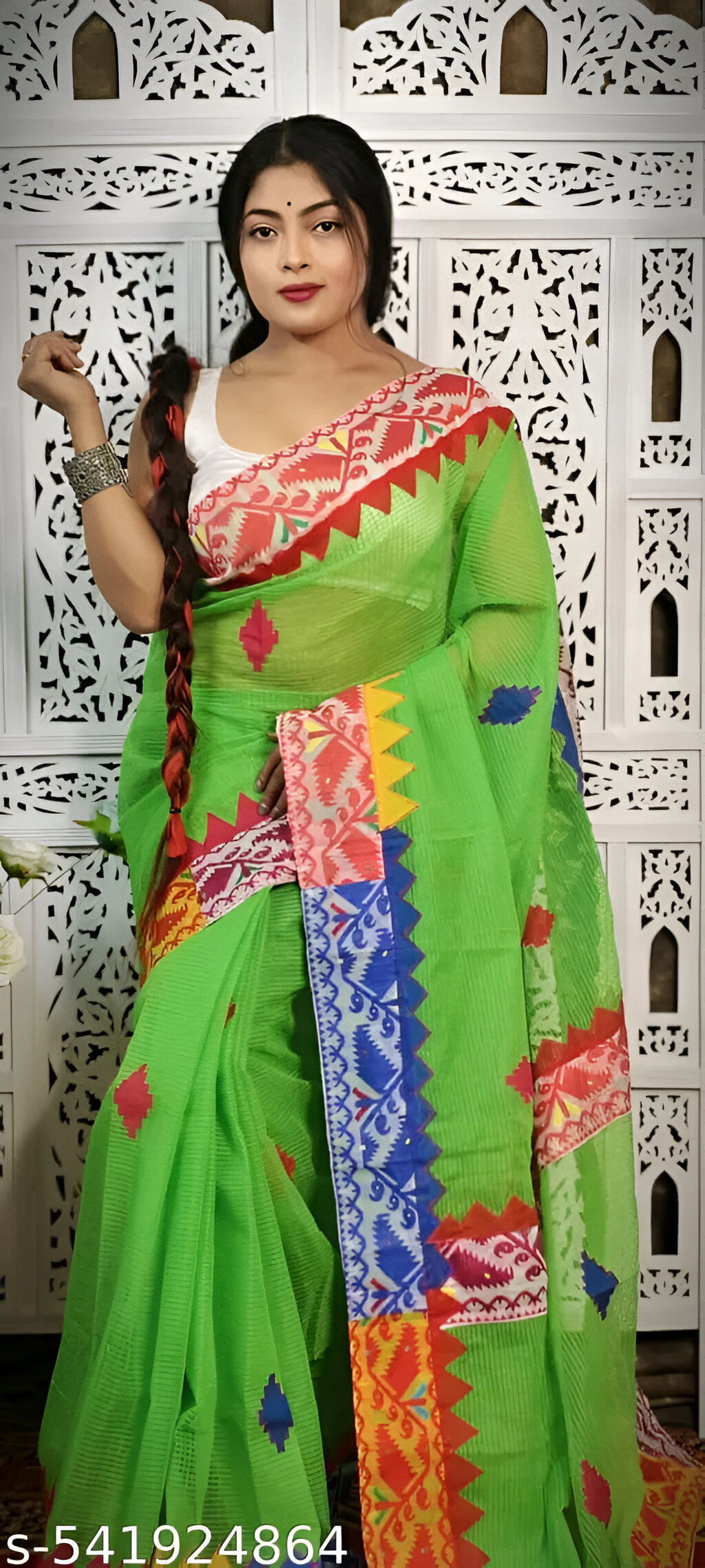 🌼 MIX MATCH AJRAKH WORK SAREE 🌼