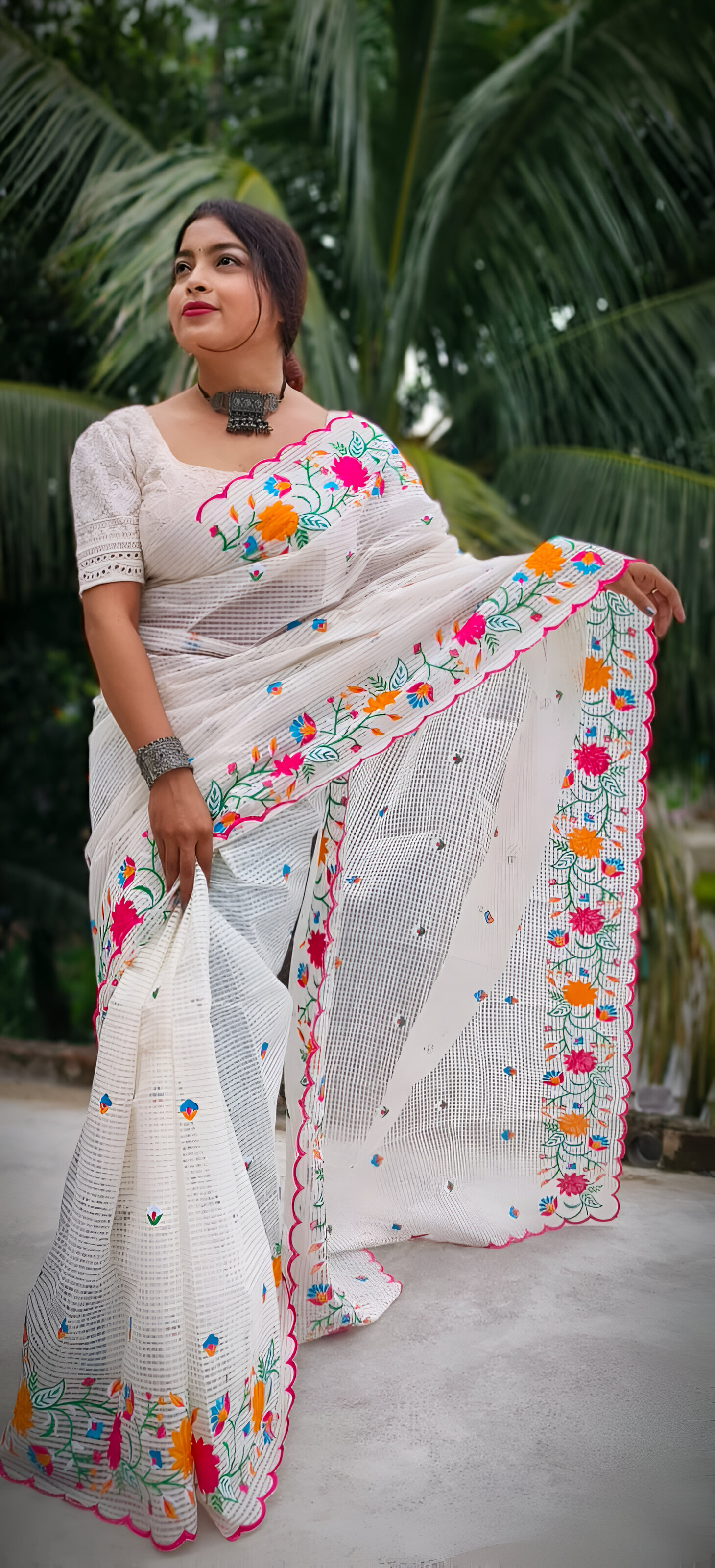🌼 Pure Reshom Kota Embroidery Saree 🌼