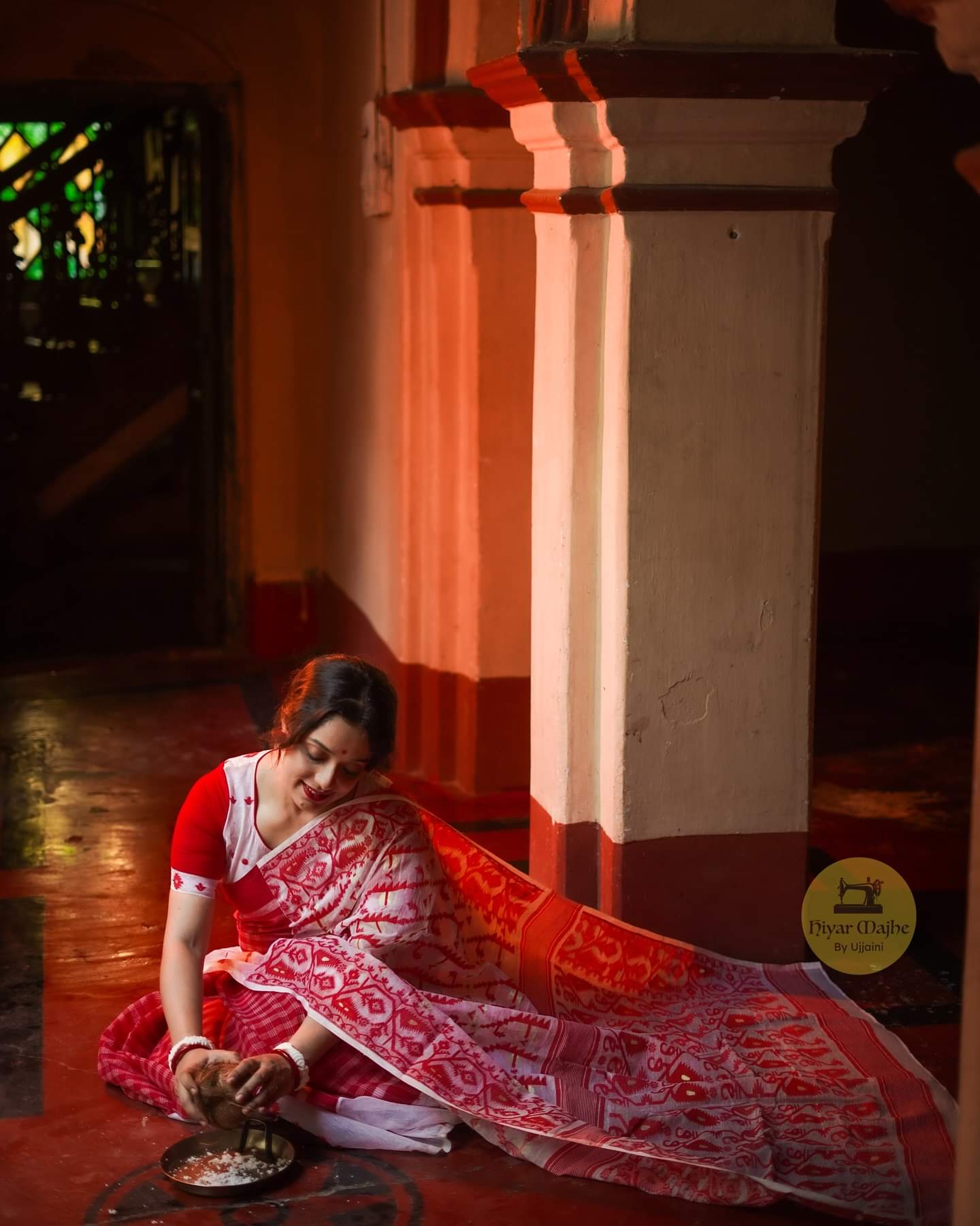 🌼 Gamcha Check Mix Jamdani Saree 🌼