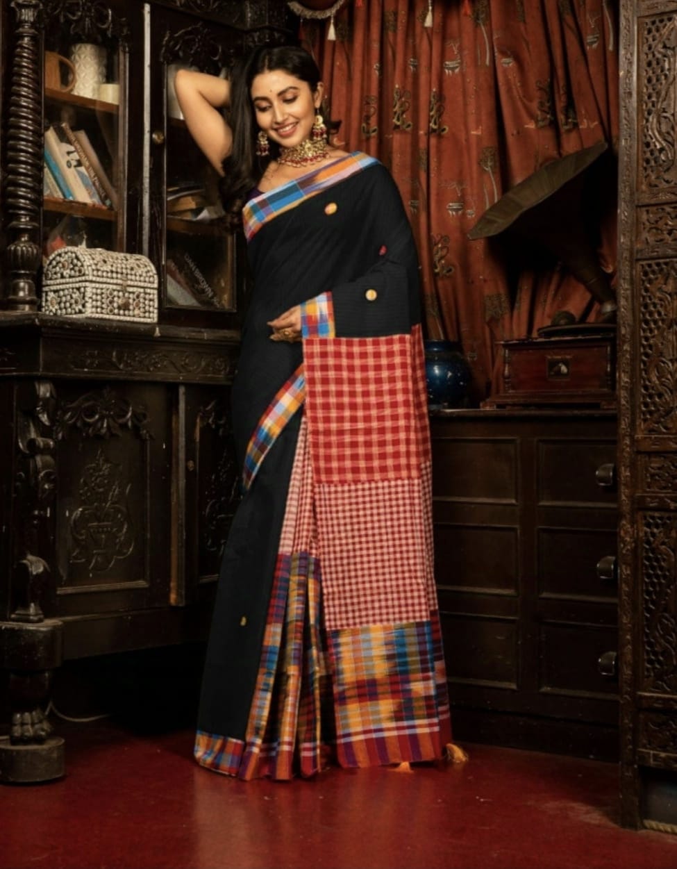 🌼 Handcrafted Gamcha Work Saree 🌼