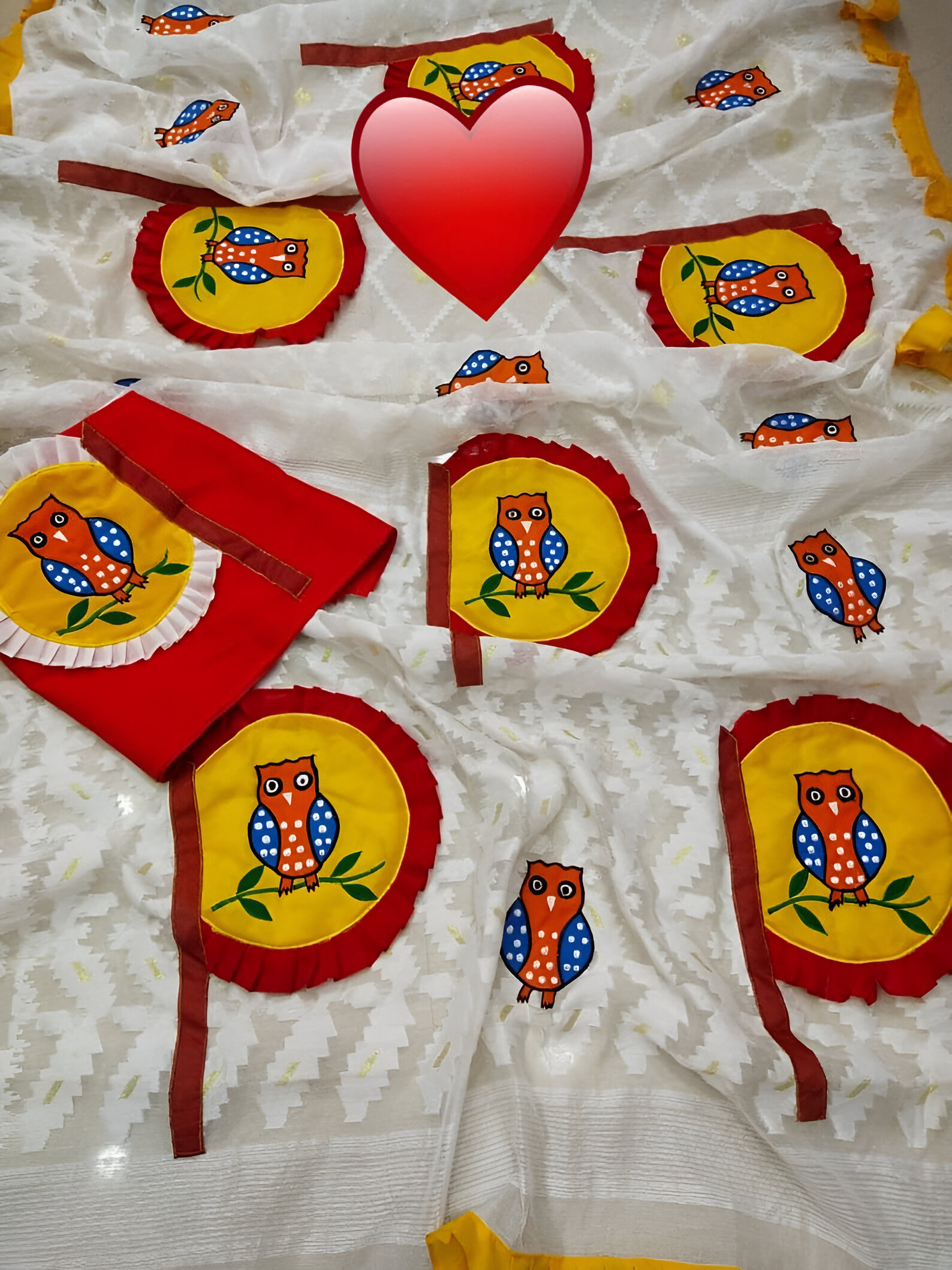 🌼 Exclusive Jamdani Pakha Applique Saree 🌼