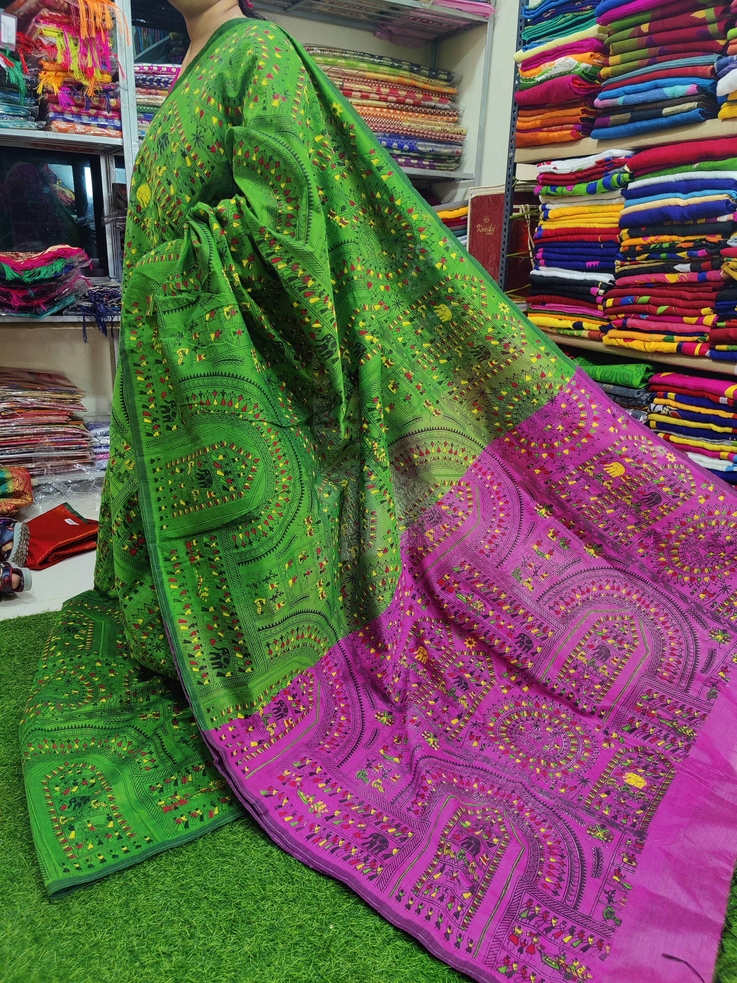 ✨ Exclusive Handwoven Modhuboni Saree – Just for You!