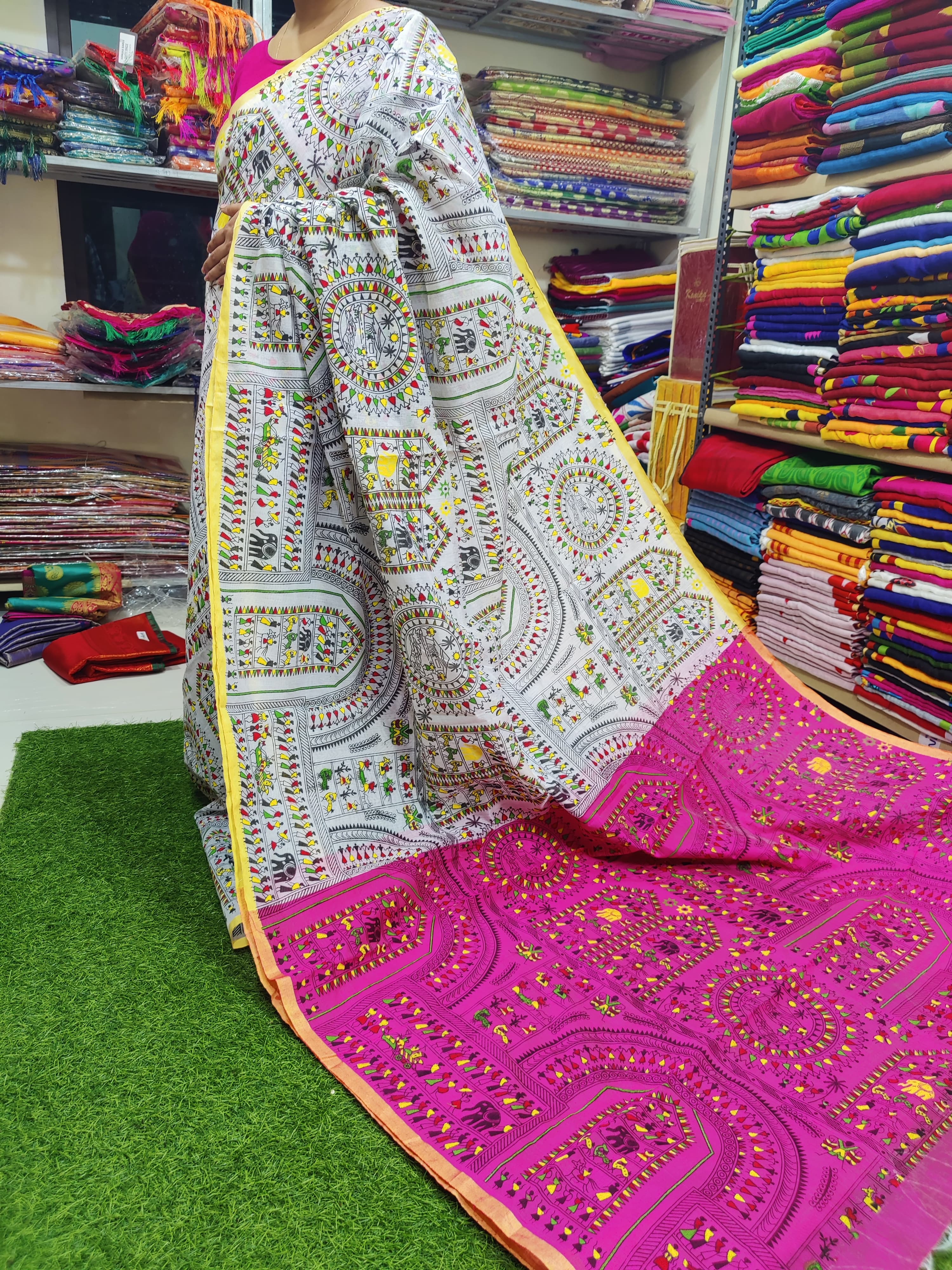 ✨ Exclusive Handwoven Modhuboni Saree – Just for You!