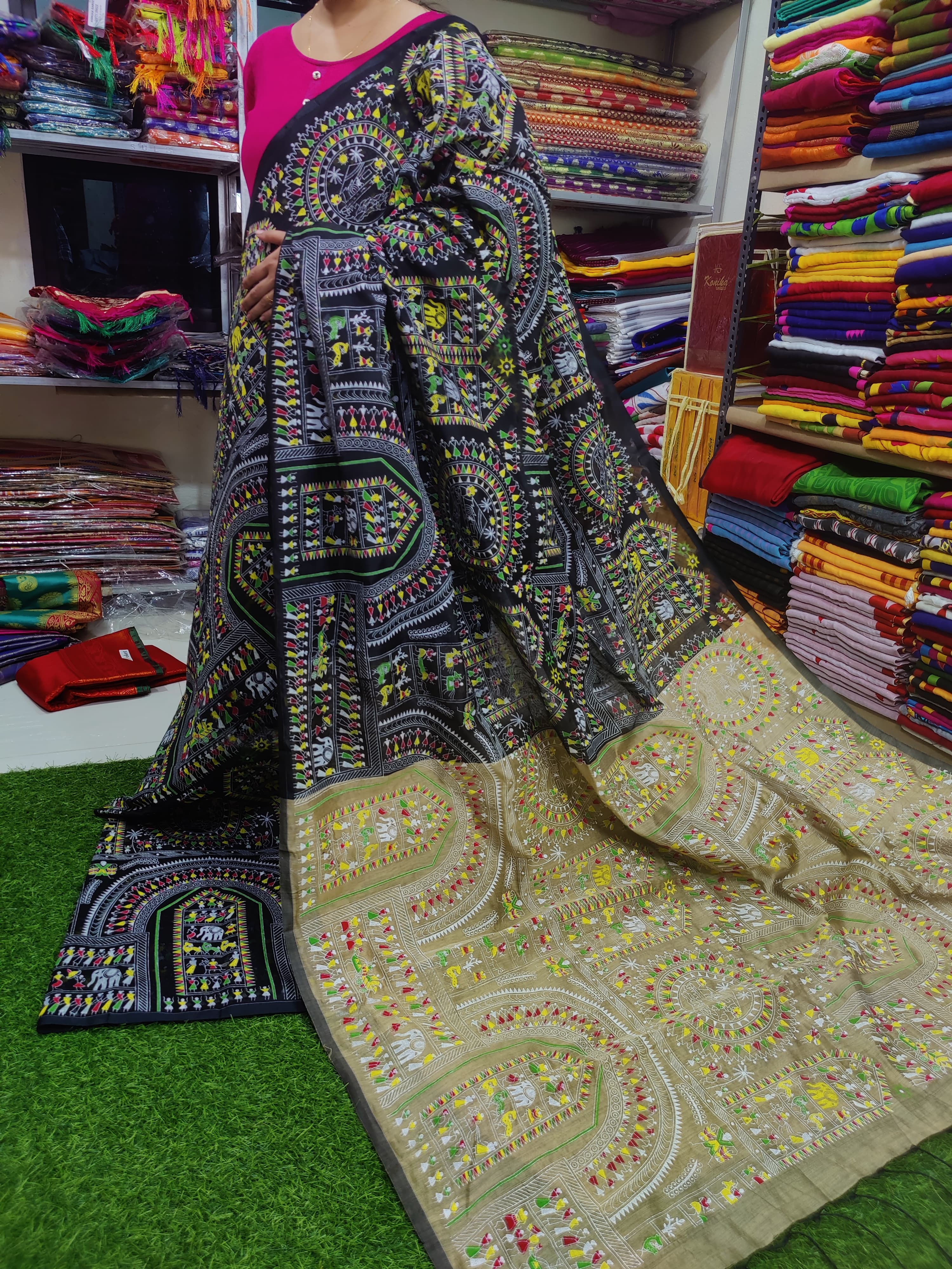 ✨ Exclusive Handwoven Modhuboni Saree – Just for You!