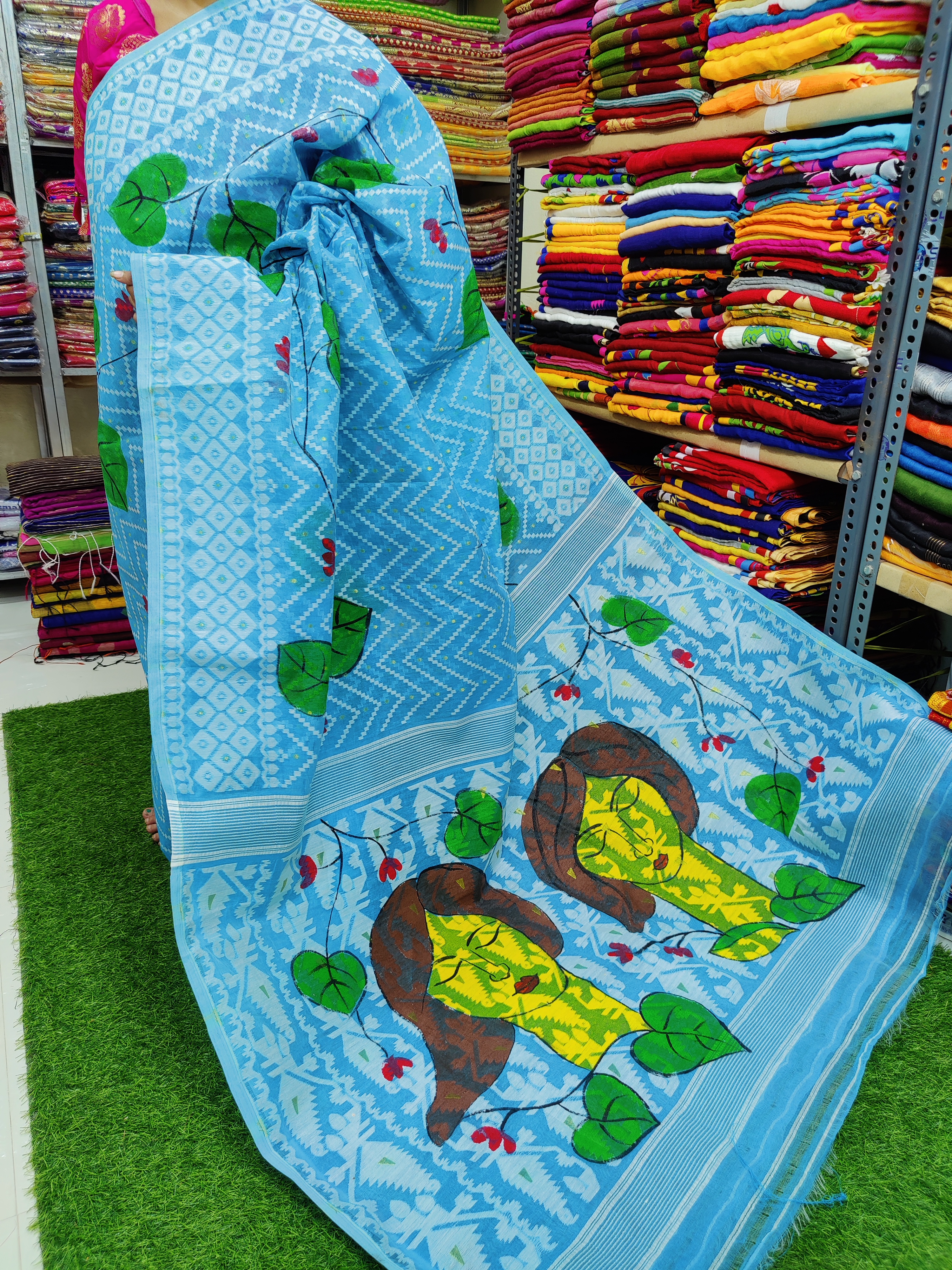 ✨ Exclusive Jamdani Hand-Printed Saree – Limited Edition! ✨