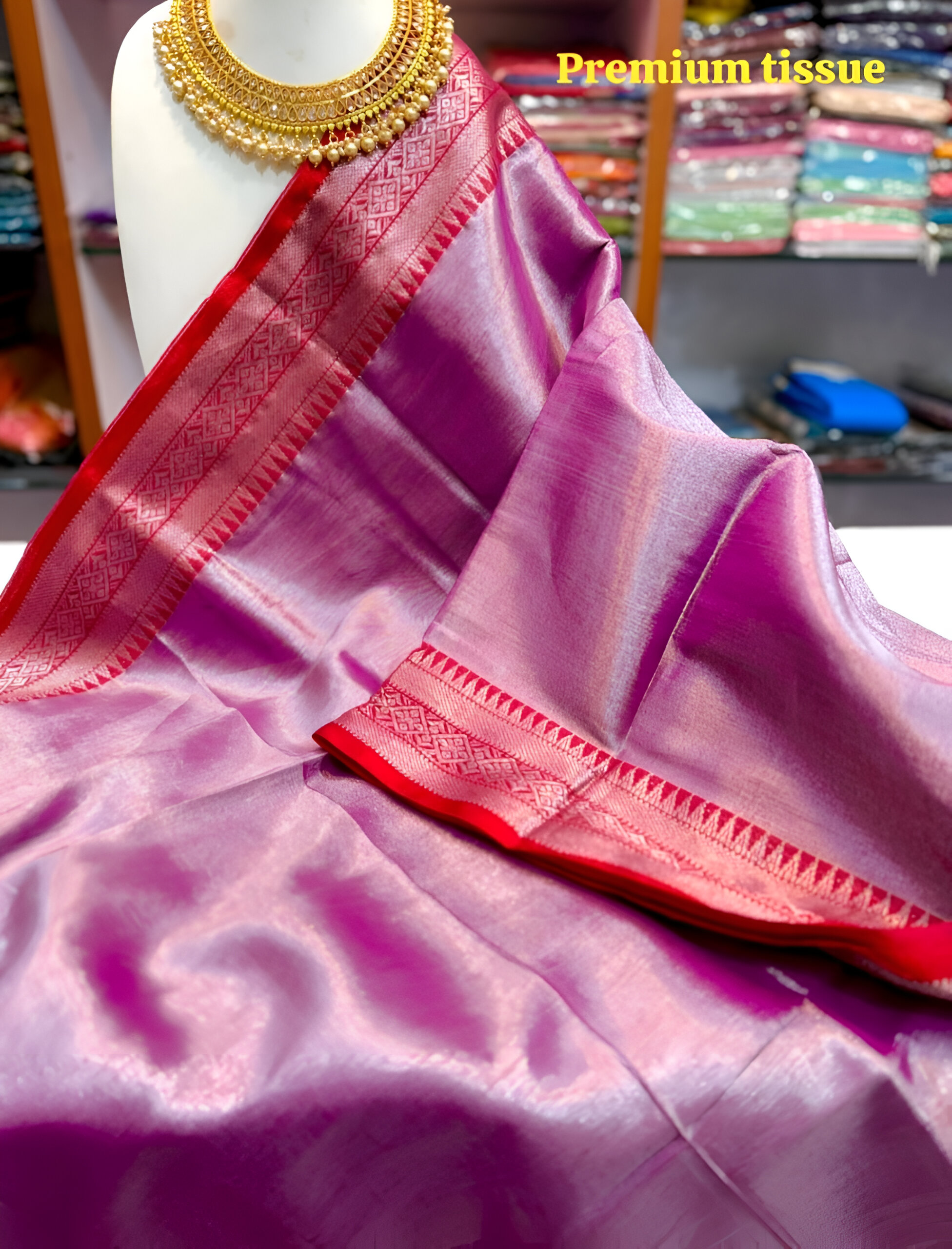 🌟 Exclusive Handloom Pure Cotton Raga Tishu Saree! 🌟