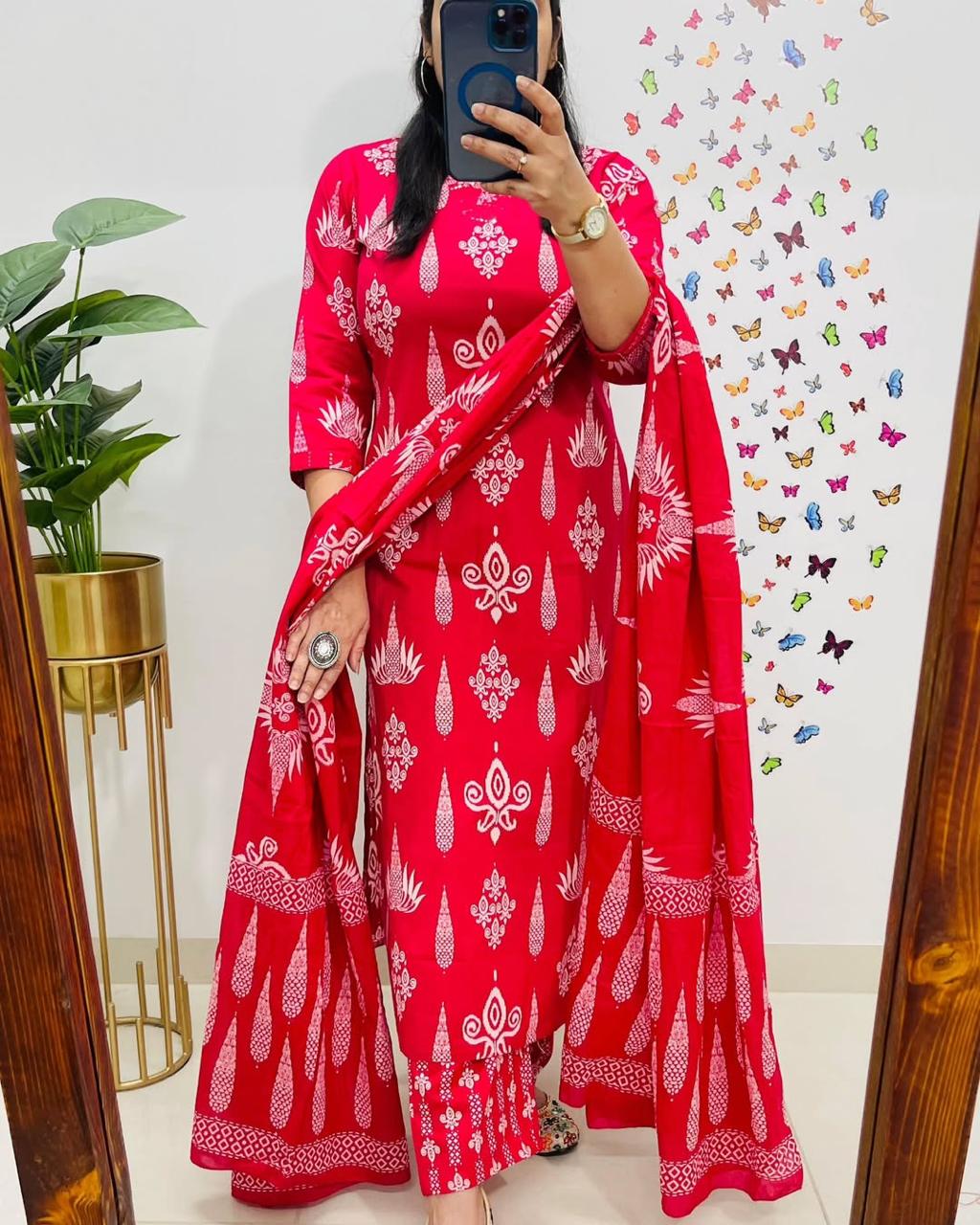 Designer Cotton Kurti Set