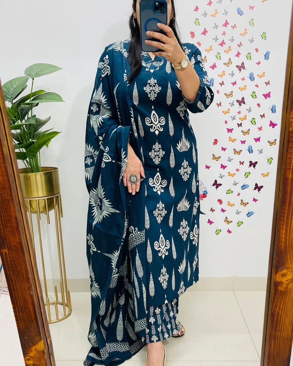 Designer Cotton Kurti Set