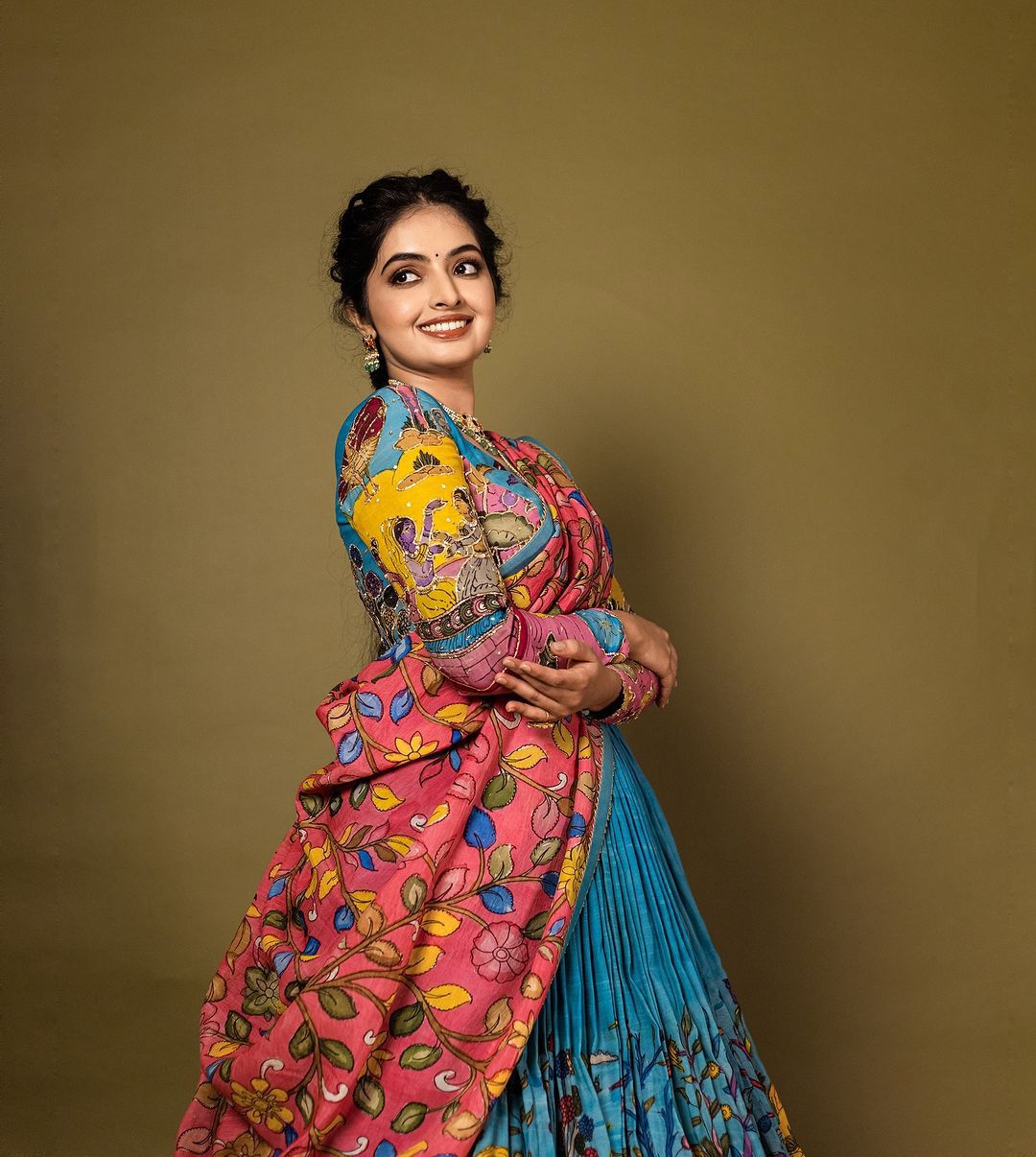 💫 Elegant Kalamkari Tussar Silk Lehenga Choli