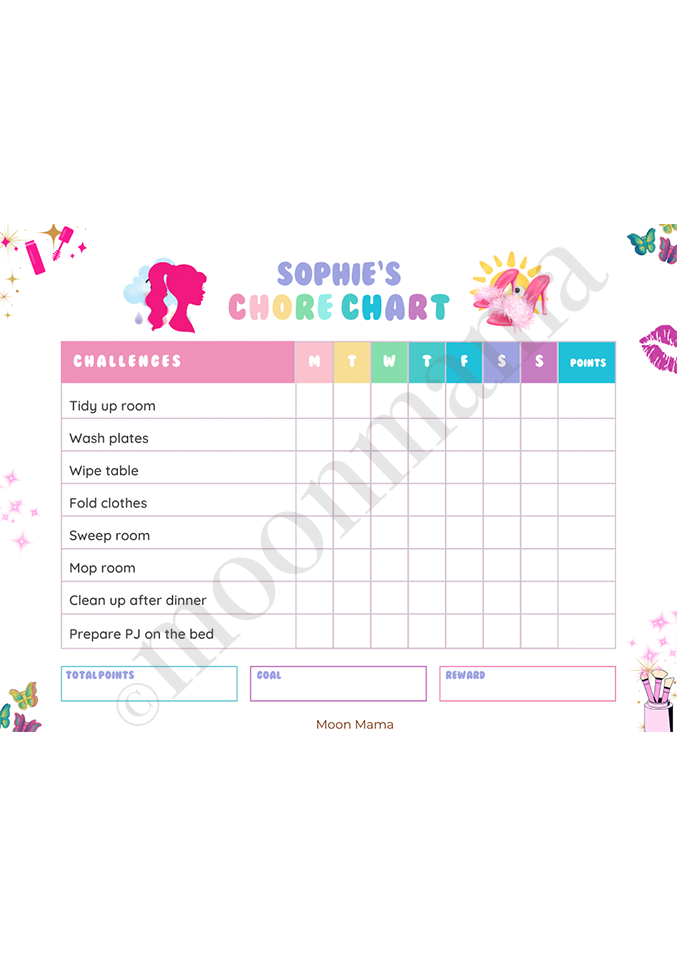 Personalized Kids Chore Chart