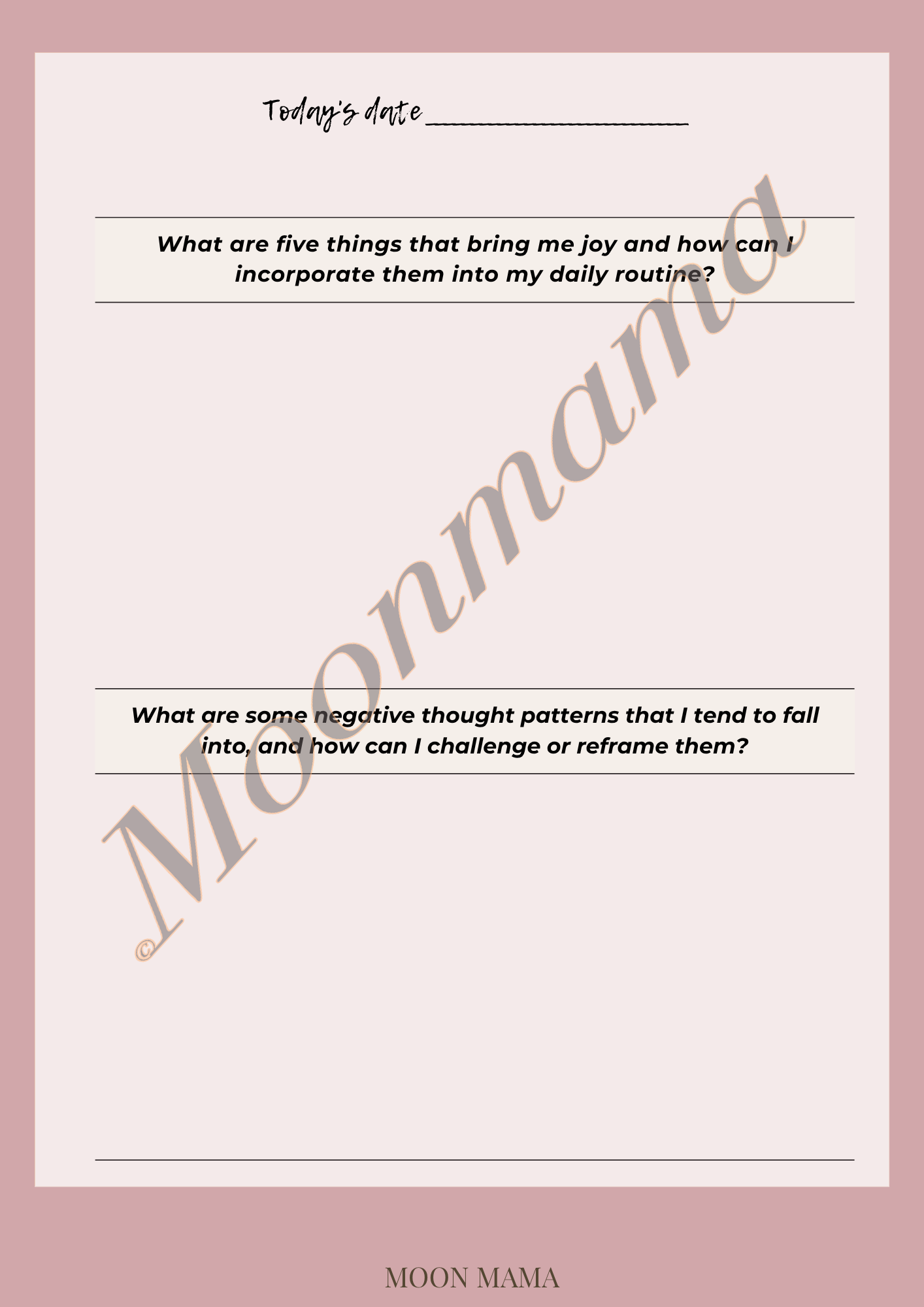 Mom's Self-Care Journal