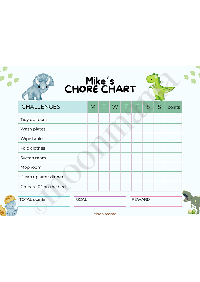 Personalized Kids Chore Chart