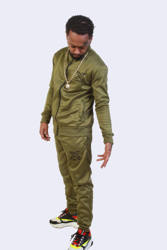 TimesTen Hoodless Polyester Tracksuit - Khaki Green Edition