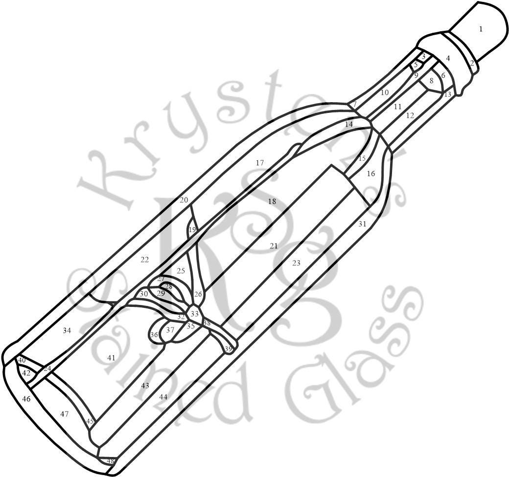 Stained Glass Pattern for Message in a Bottle