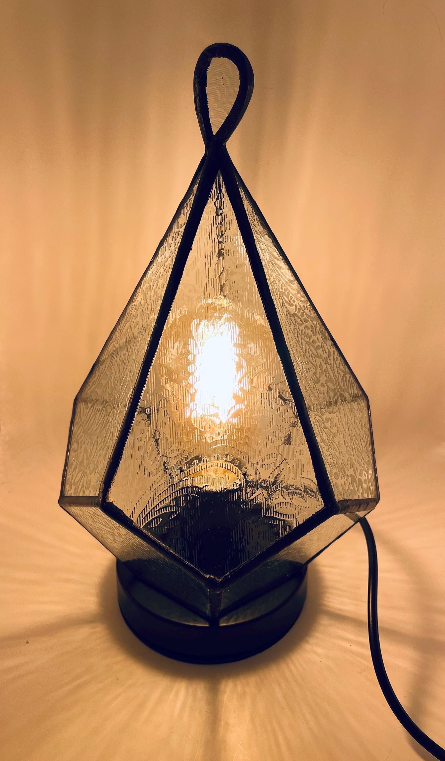 Glass Table Lamp with Edison Bulb