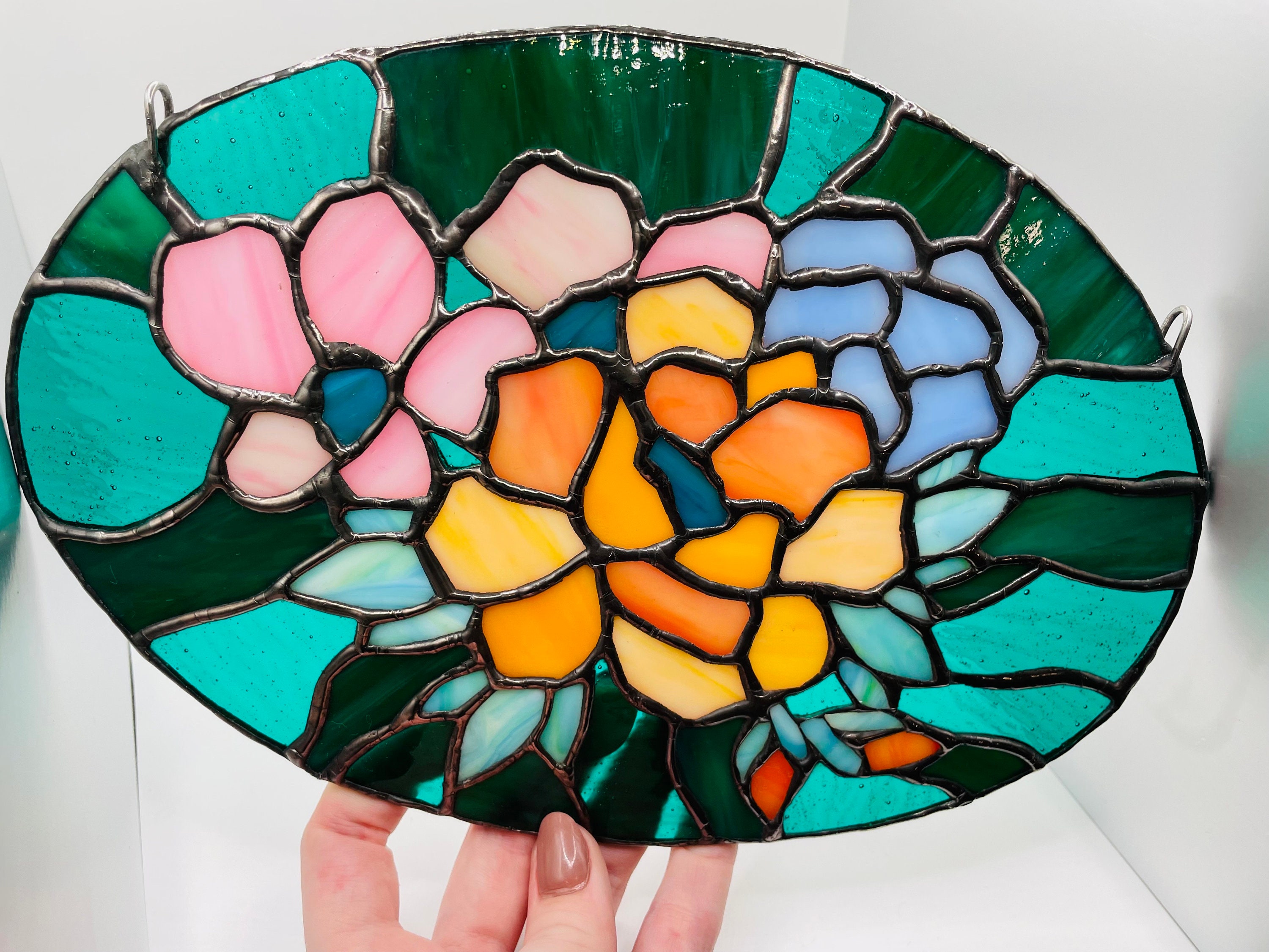 Oval Floral Suncatcher