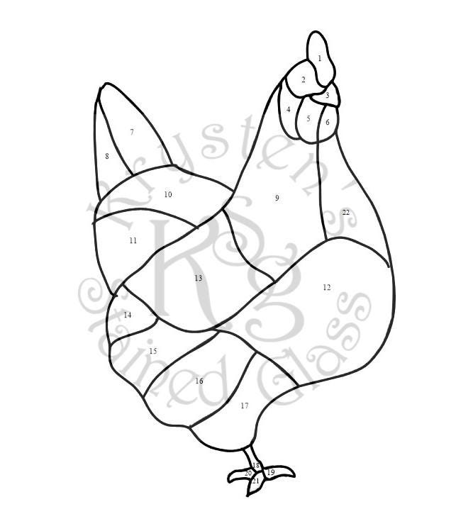Stained Glass Pattern for Chicken