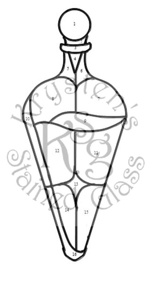 Stained Glass Pattern for Potion Bottle