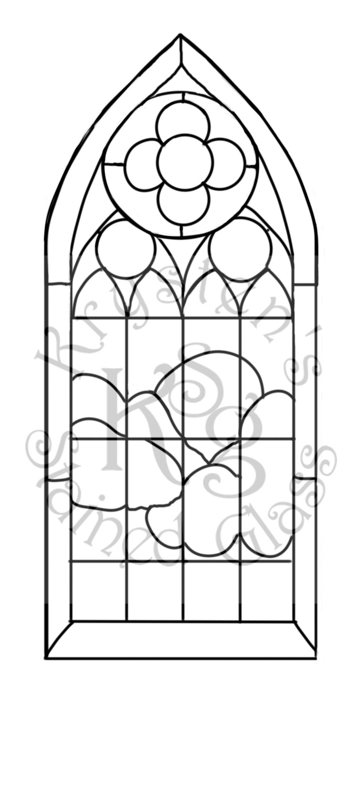 Stained Glass Pattern for Gothic Window