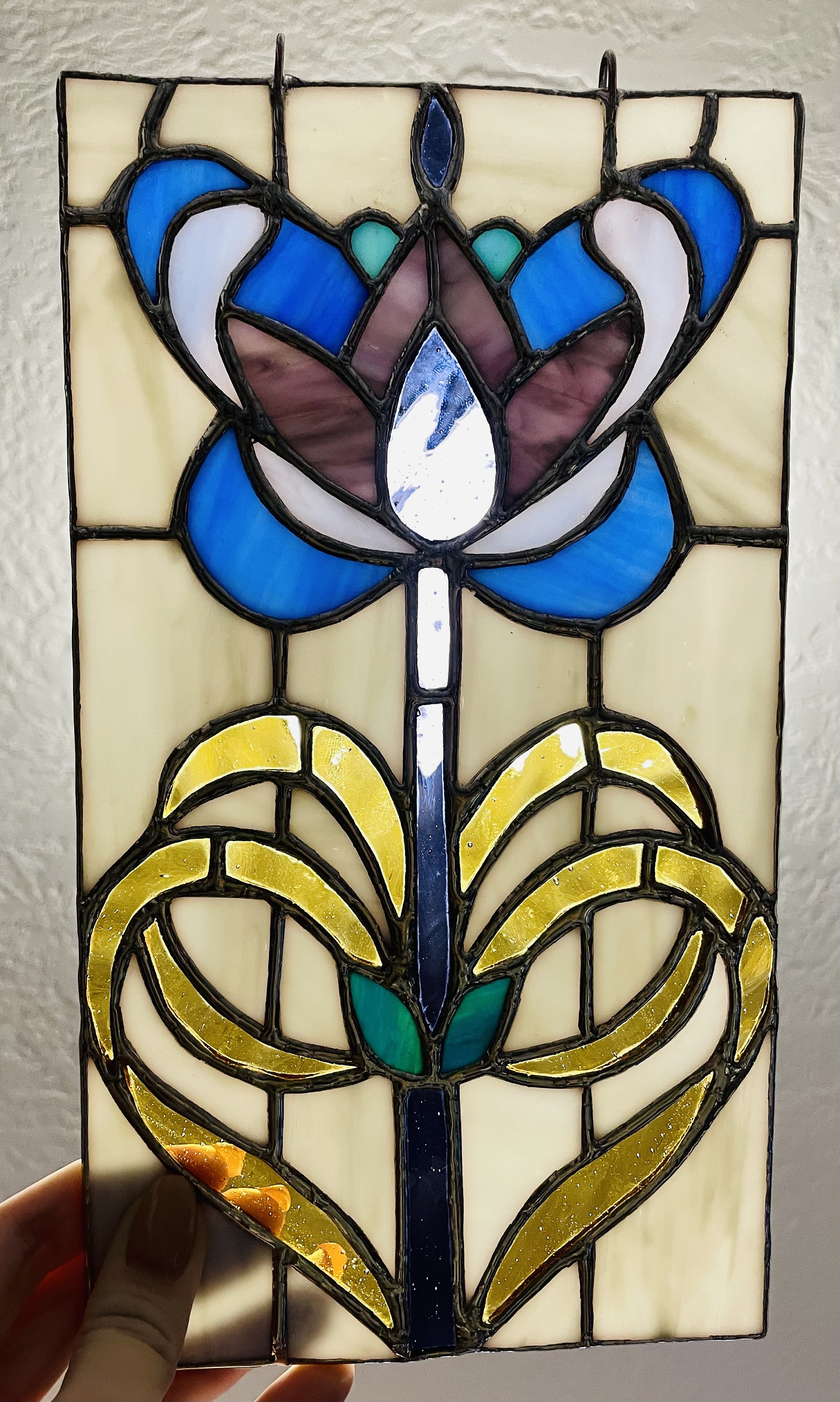 Stained Glass Abstract Flower Window