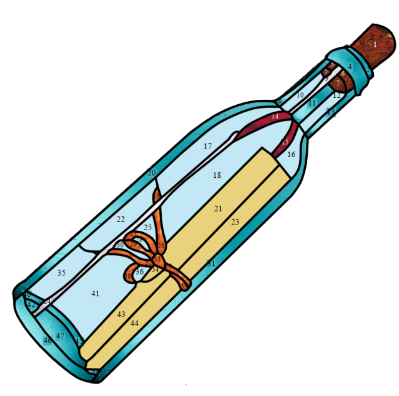 Stained Glass Pattern for Message in a Bottle