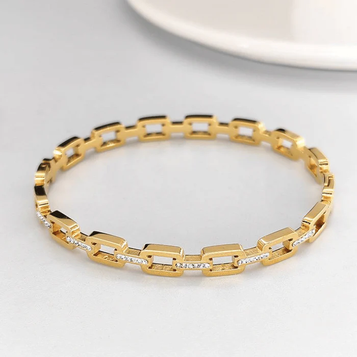 Bracelet Maillons avec Accents de Cristal