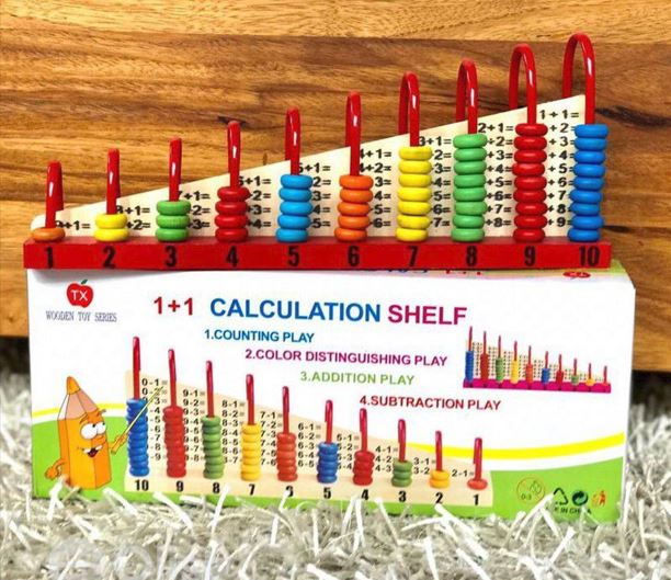 Wooden Abacus Calculation Shelf