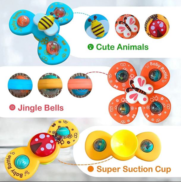 Baby Rattle Spinner Toy - 3 Pieces