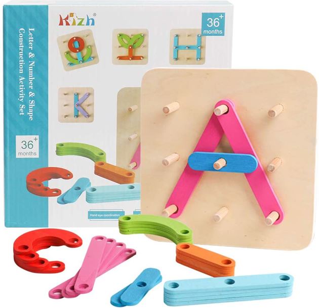 Wooden ABC 100 Collage Geometric Puzzle