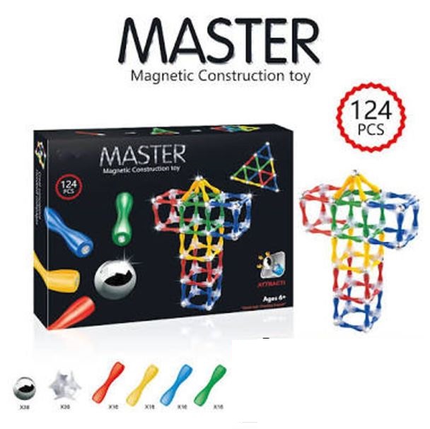 Magnetic Construction Toy - 124 Pieces