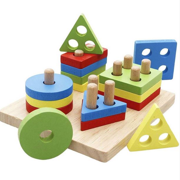 Wooden Shape Sorting Puzzle - 4 Columns
