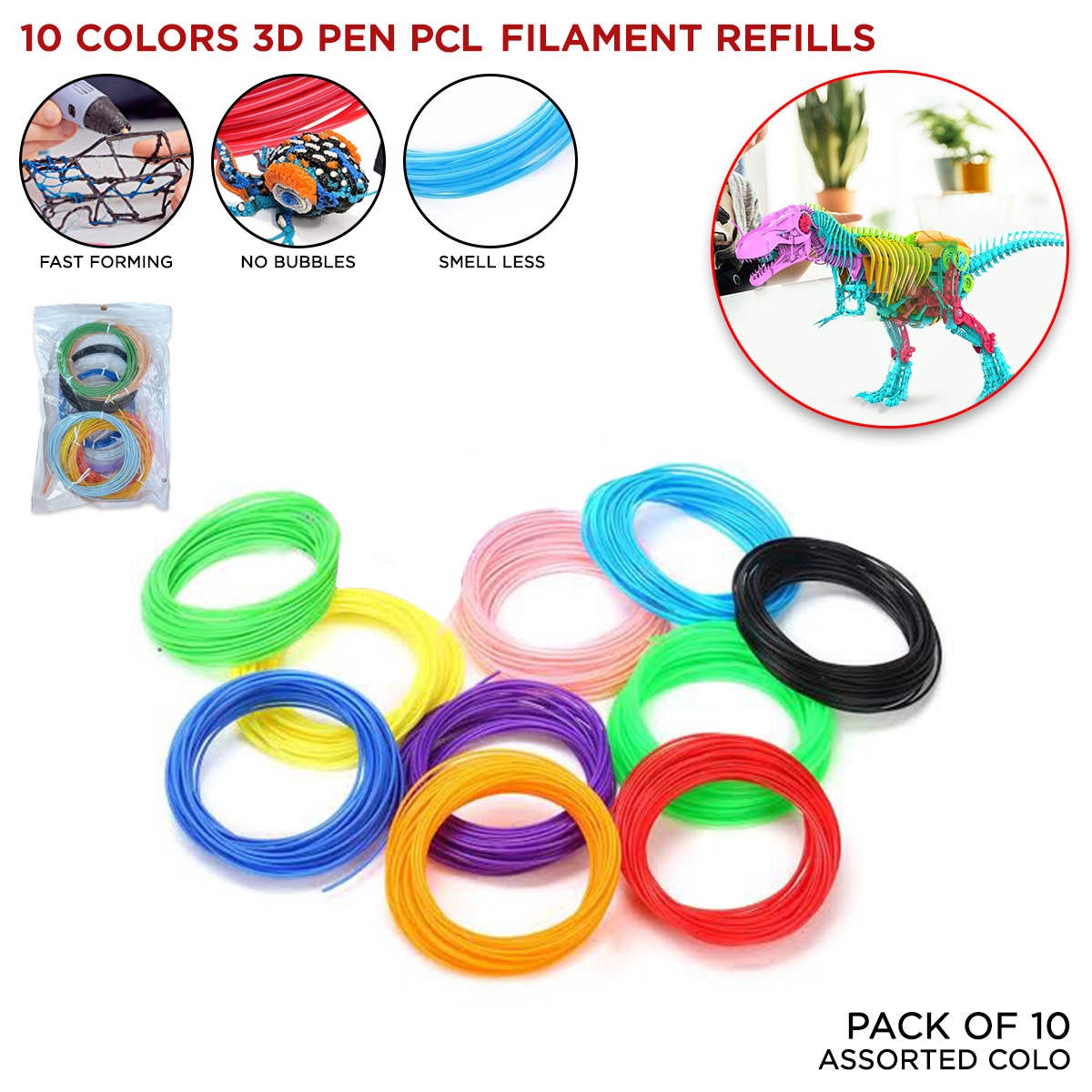 Pack of 10 3d Pen Refills