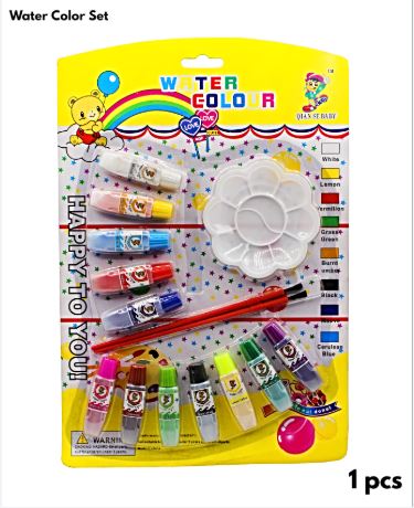 Watercolor Paint Set 12 Tubes & 2 Brushes