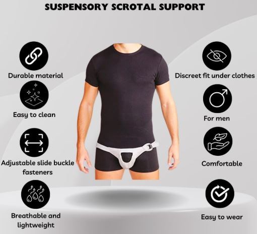 Suspensory Scrotal Support For Men Testicle Hernia Support