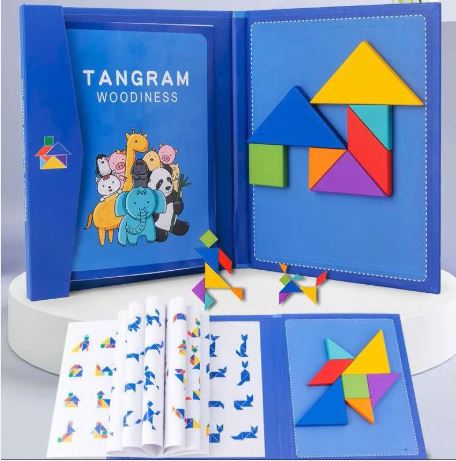 Wooden Magnetic Tangram Puzzle Book