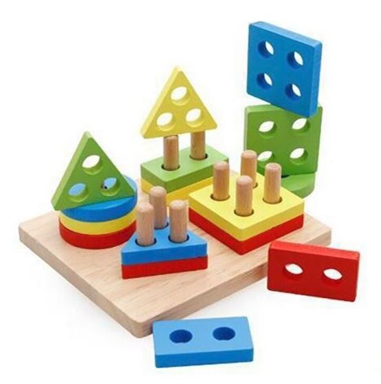 Wooden Shape Sorting Puzzle - 4 Columns