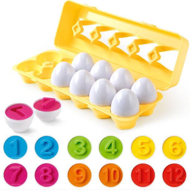 Educational Matching Eggs - Shapes & Numbers