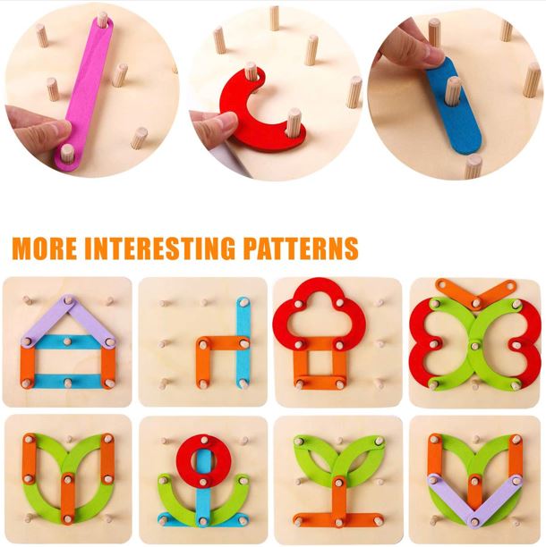 Wooden ABC 100 Collage Geometric Puzzle