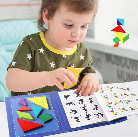 Wooden Magnetic Tangram Puzzle Book