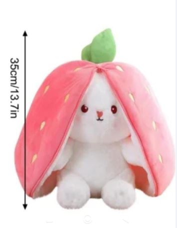 Carrot Bunny Rabbit Plush Toy with Zipper