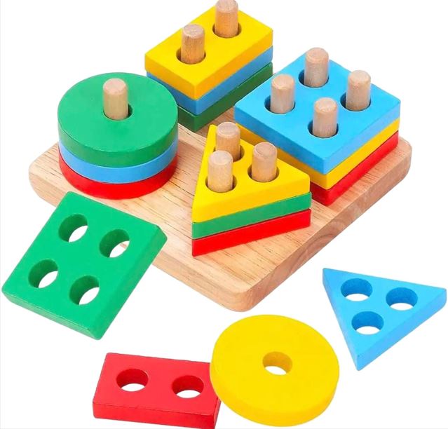Wooden Shape Sorting Puzzle - 4 Columns