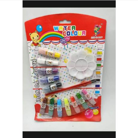 Watercolor Paint Set 12 Tubes & 2 Brushes