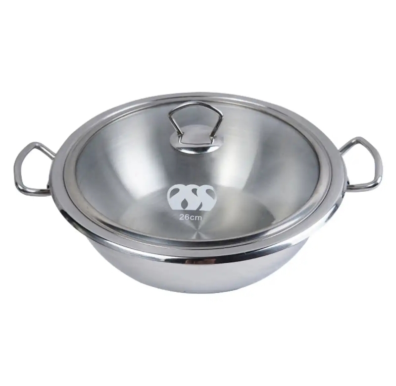 Alpha Stainless Steel Wok Karahi with Lid