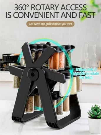 360° Rotating Spice Rack Masala Jar