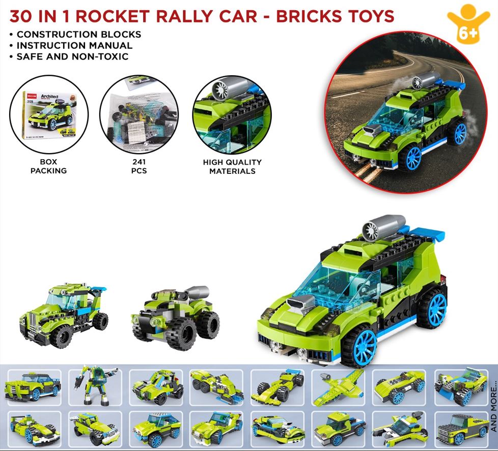 Rocket Rally Car Lego Building Blocks - 3128