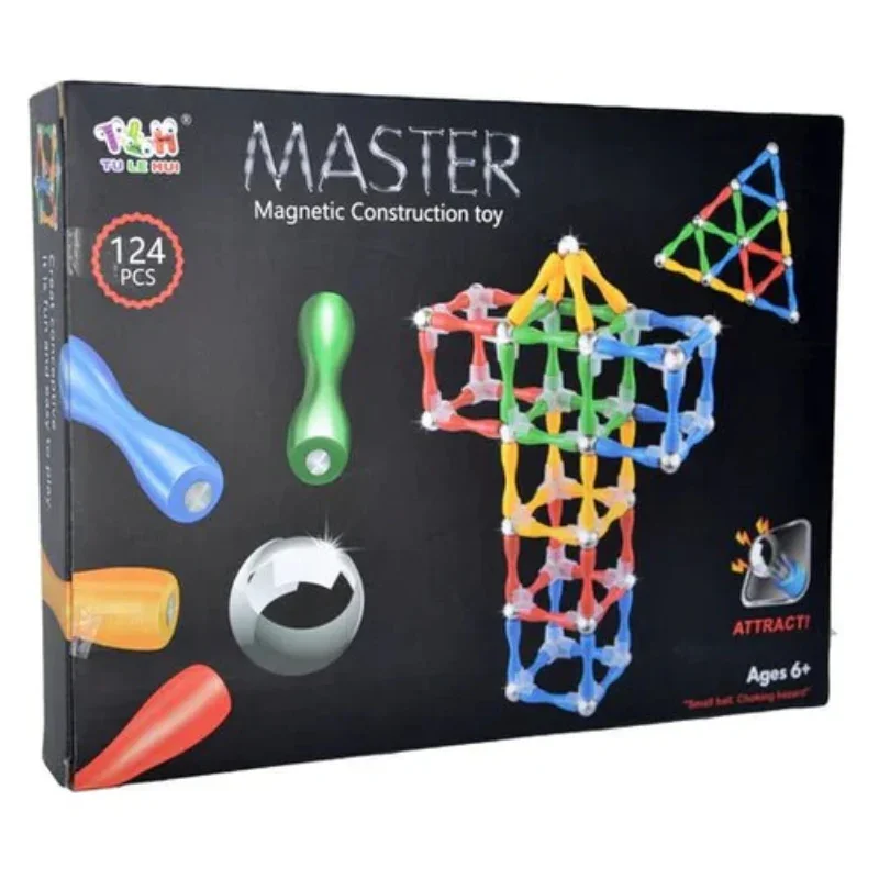 Magnetic Construction Toy - 124 Pieces