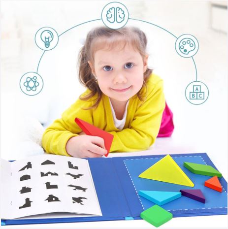 Wooden Magnetic Tangram Puzzle Book