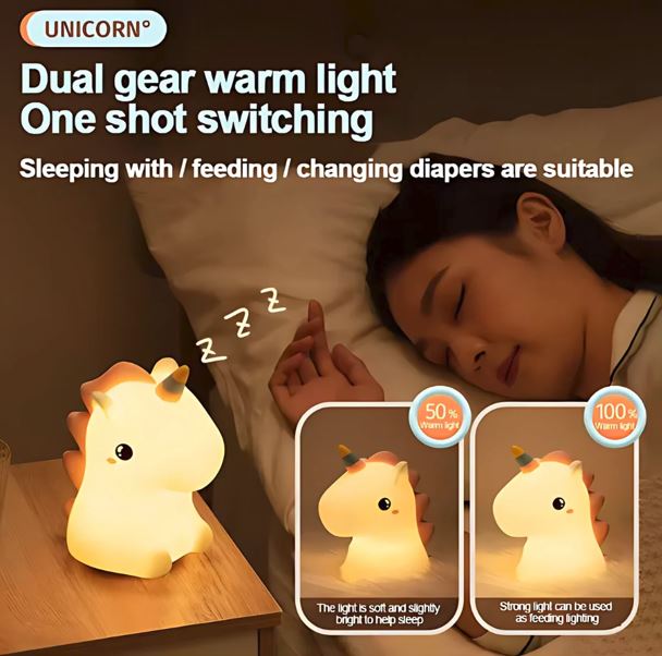 Rechargeable Silicone Night Lamp - Unicorn, Rhino, Kuromi