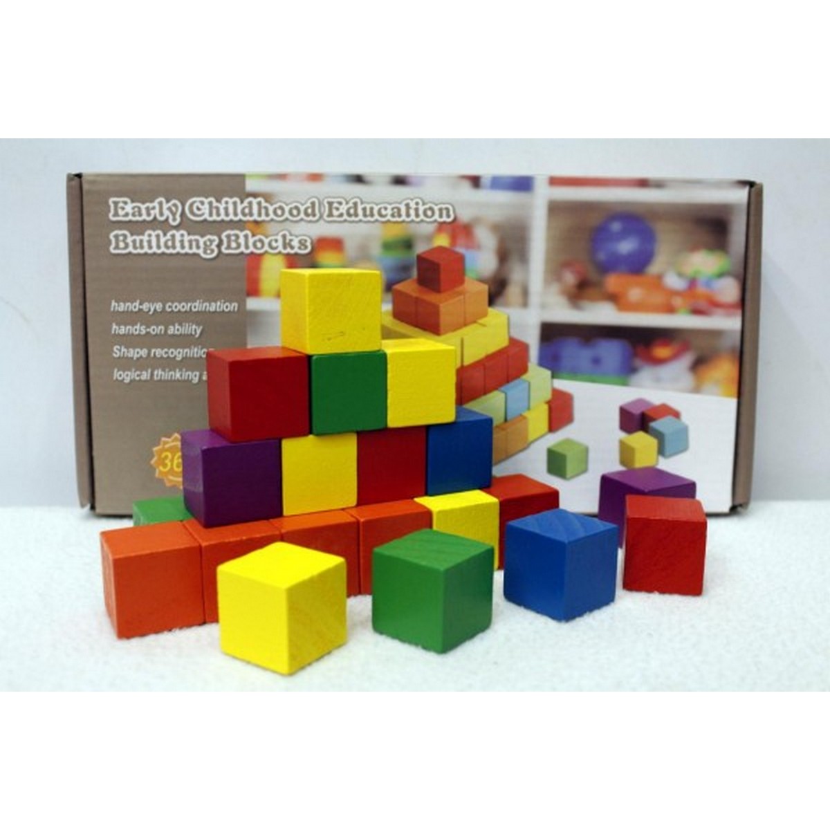 100 Pieces Soft Colorful Wooden Cube Blocks
