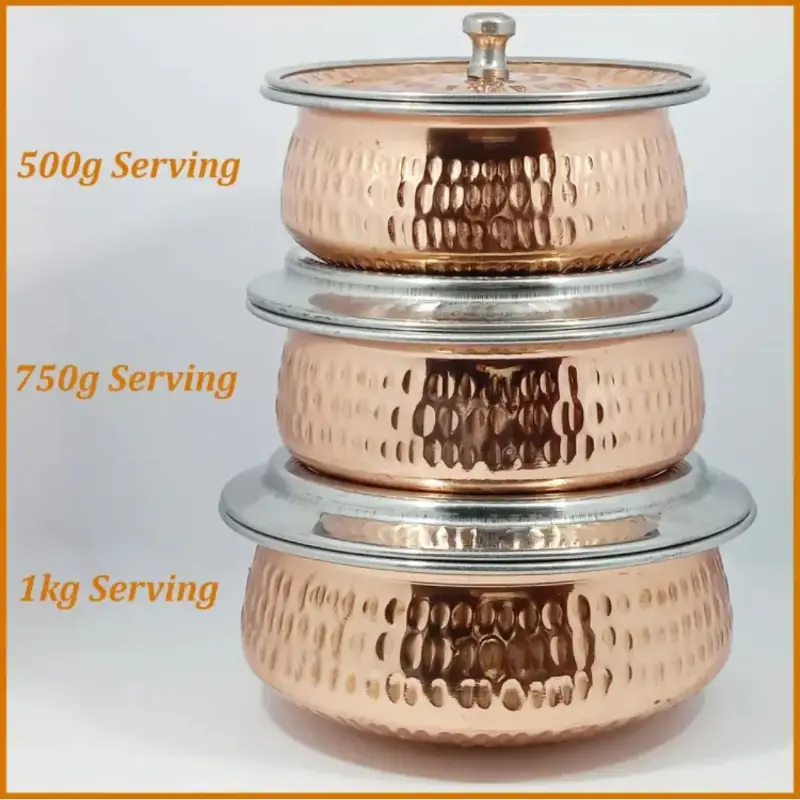 Hammered Copper Serving Handi